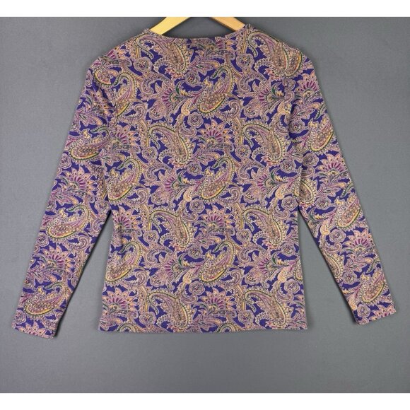 Vintage Y2K Lauren Ralph Lauren Womens Long Sleeve Art Paisley Pattern Art Rare - Picture 2 of 8